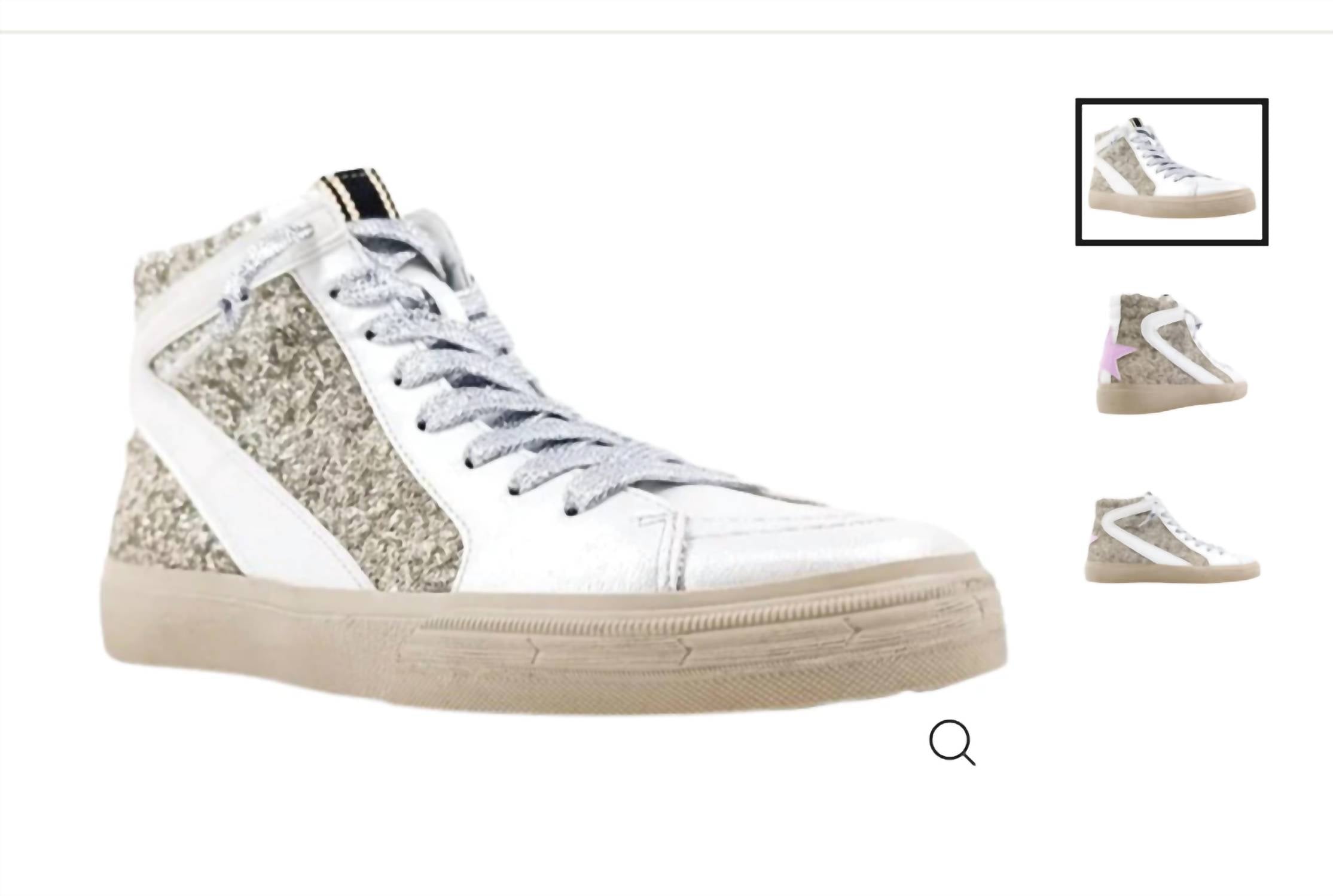 Женские высокие кроссовки Rooney с перламутровым блеском SHU SHOP, цвет pearl glitter