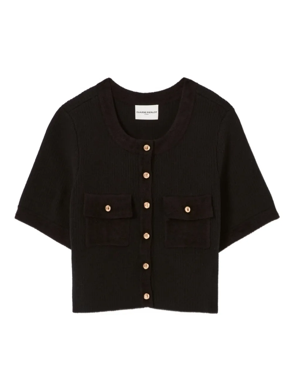 

Кардиган с пуговицами из ребристой ткани Claudie Pierlot, черный