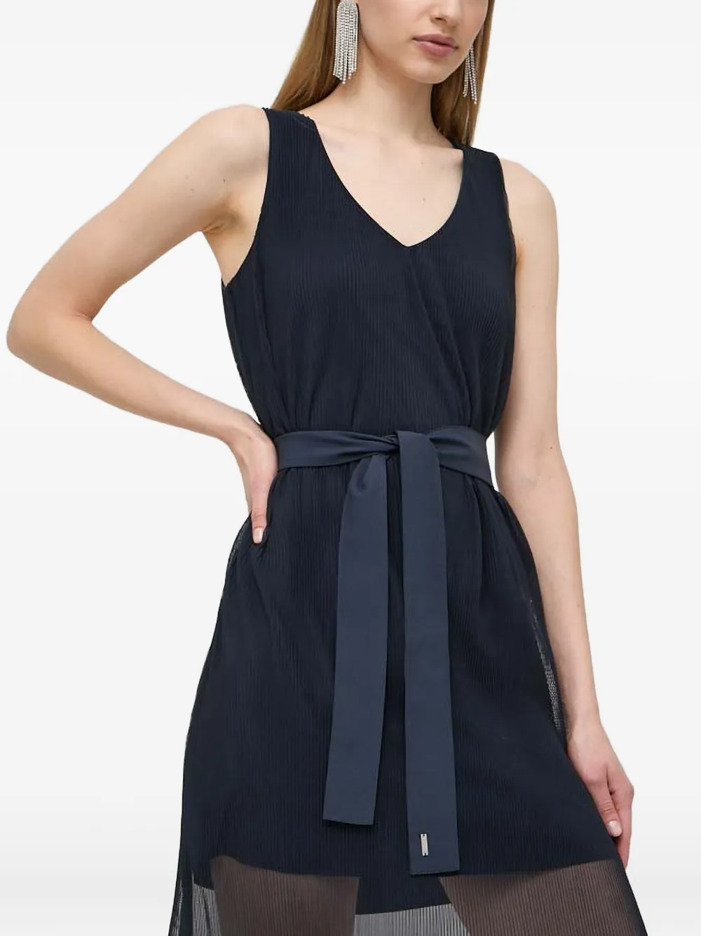 

Платье без рукавов с поясом Armani Exchange, синий