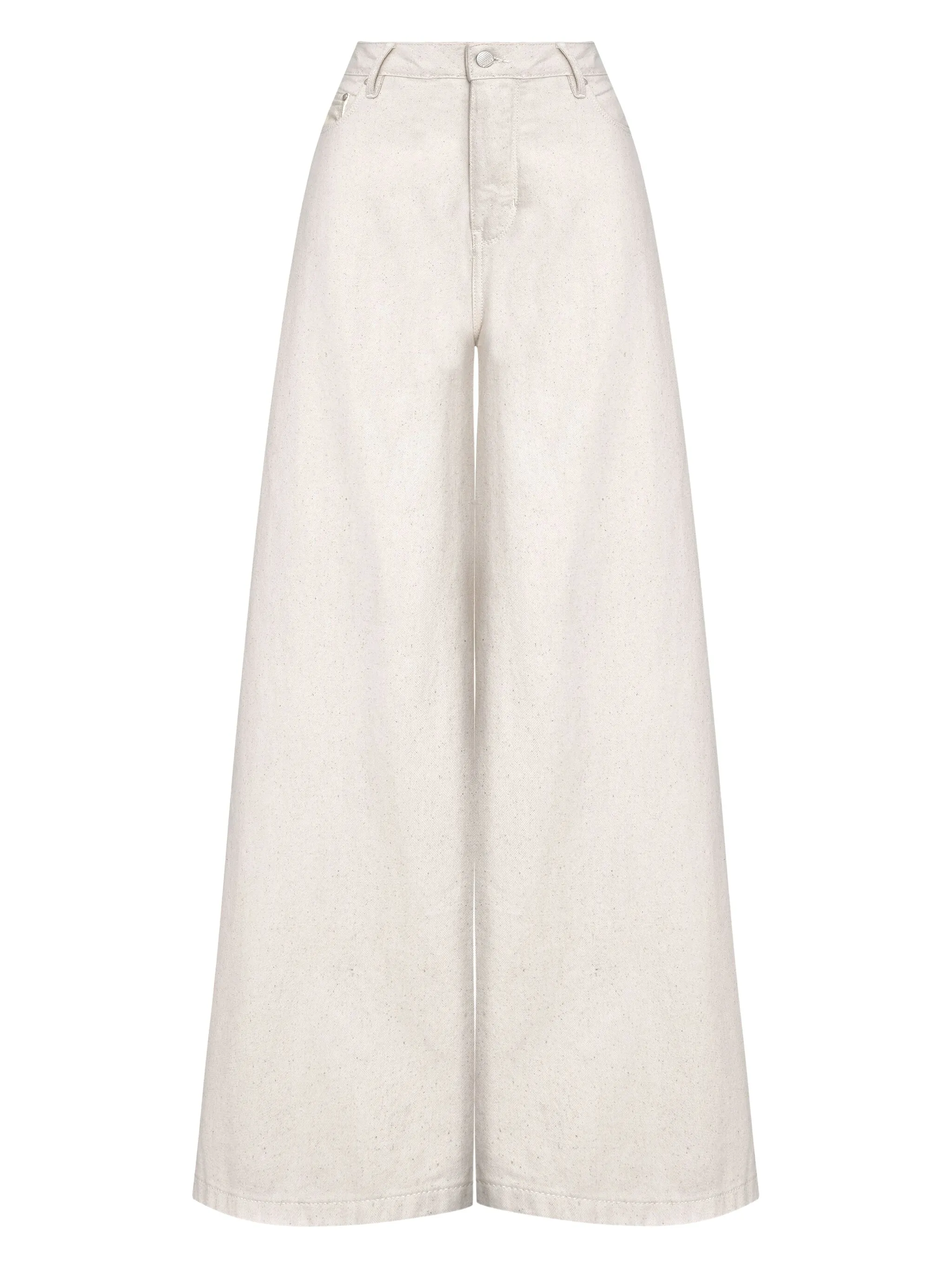 

Широкие джинсы с нашивкой Amapô, кремовый