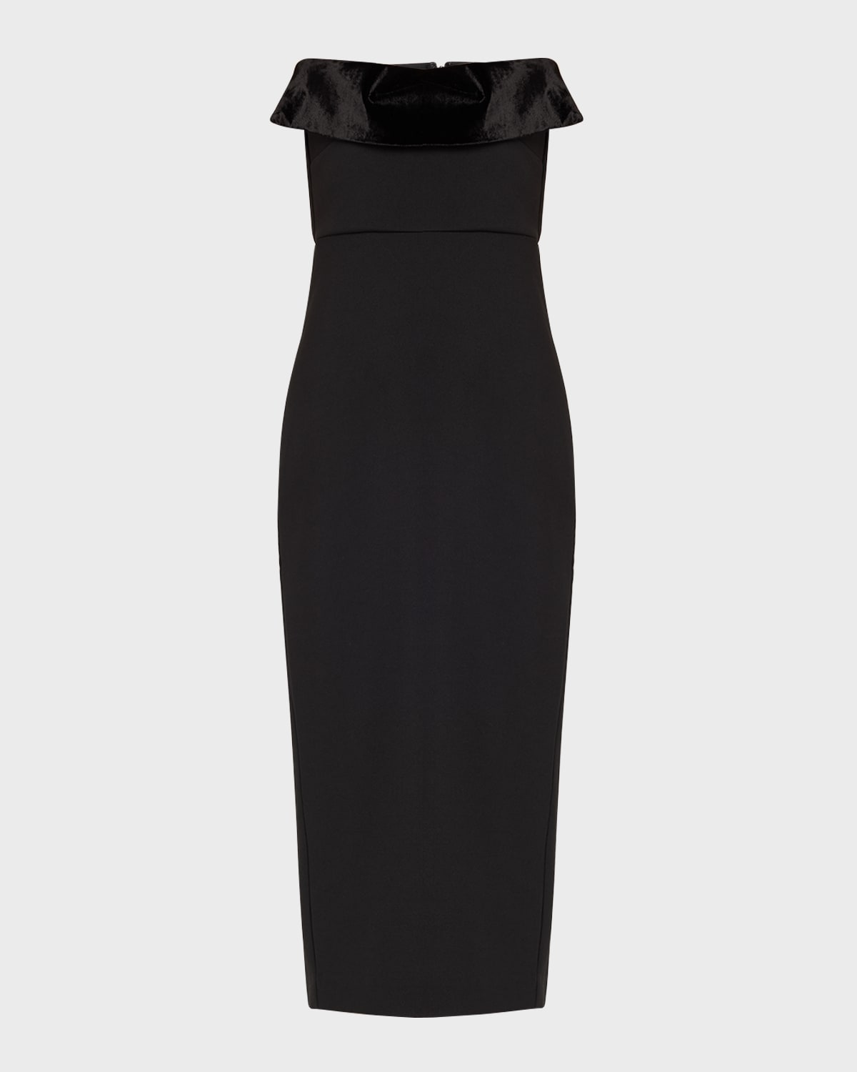 

Платье-миди из крепа без бретелек Roland Mouret, черный