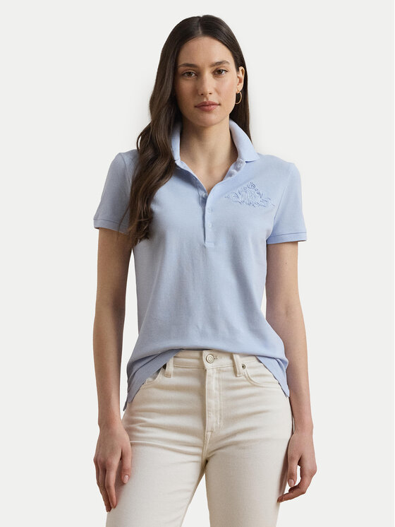 

Рубашка поло облегающего кроя 200966129001 Lauren Ralph Lauren, голубой