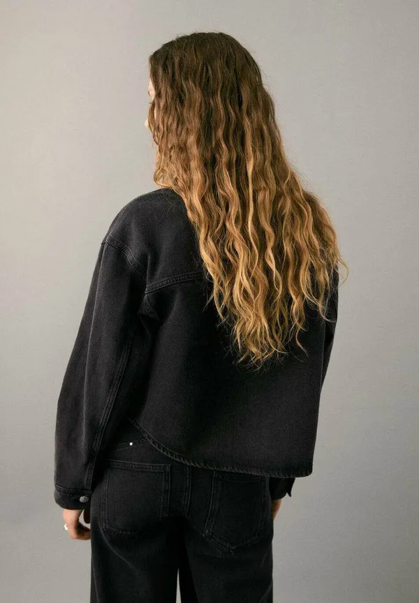 Подростковая джинсовая куртка Mango Kids, Black Denim — фото 3