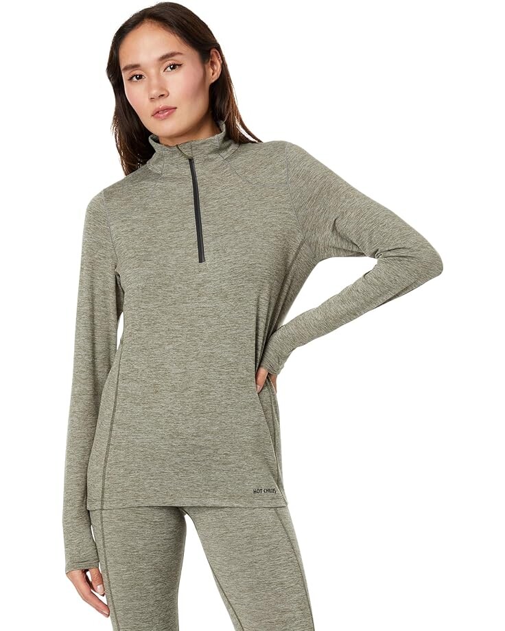 

Футболка Hot Chillys Clima-Trek Zip-Tee, цвет Od Heather