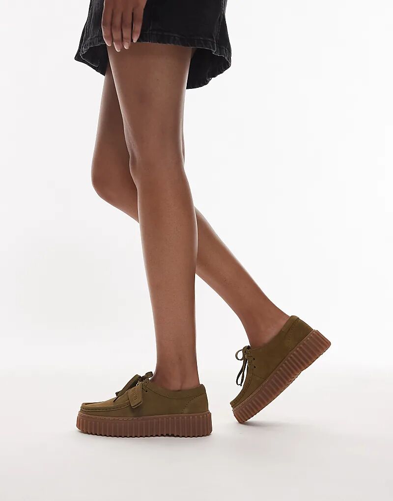 Туфли Clarks Torhill Bee из оливковой замши — фото 3