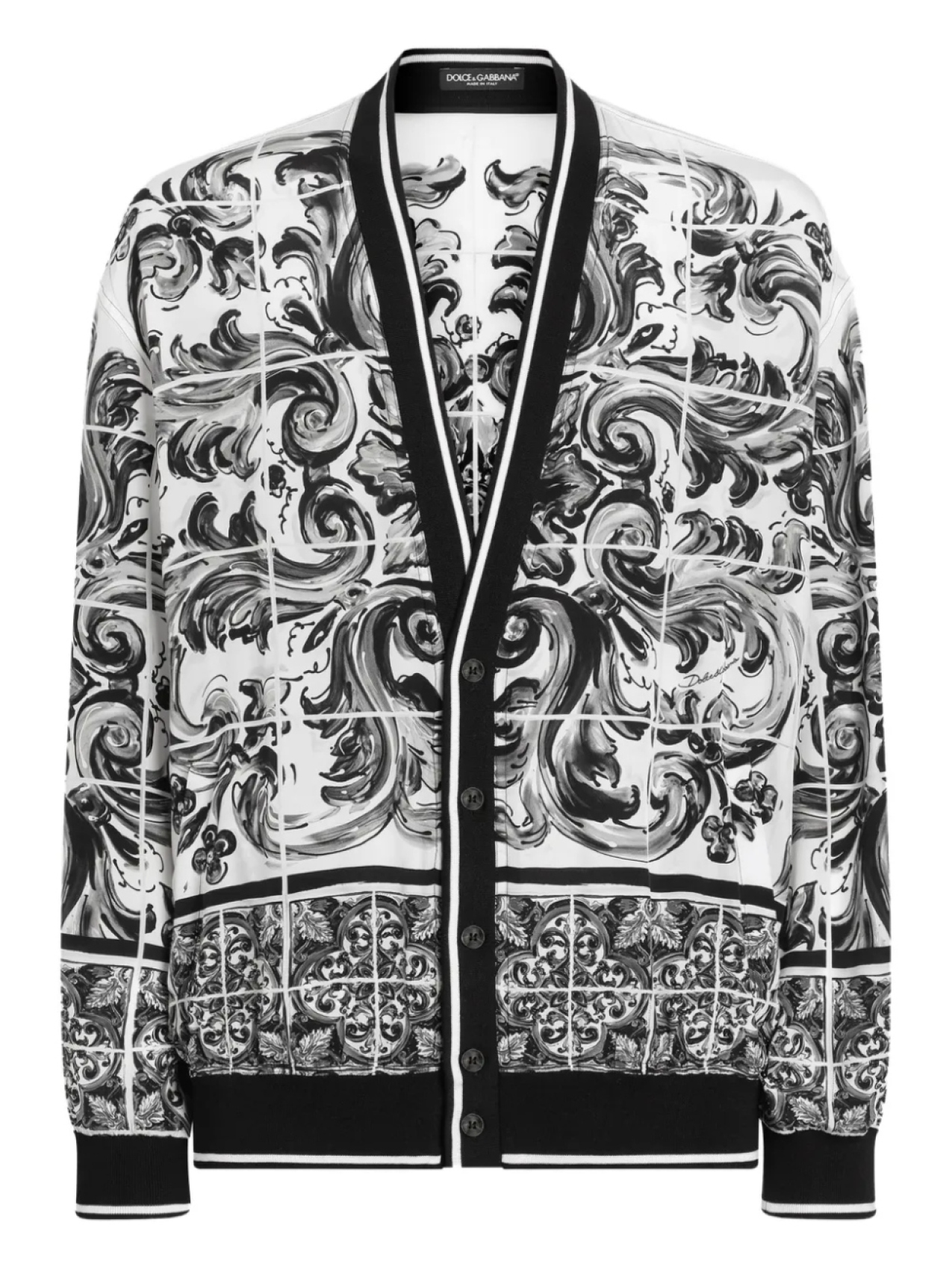

Куртка с узором майолика Dolce & Gabbana, белый