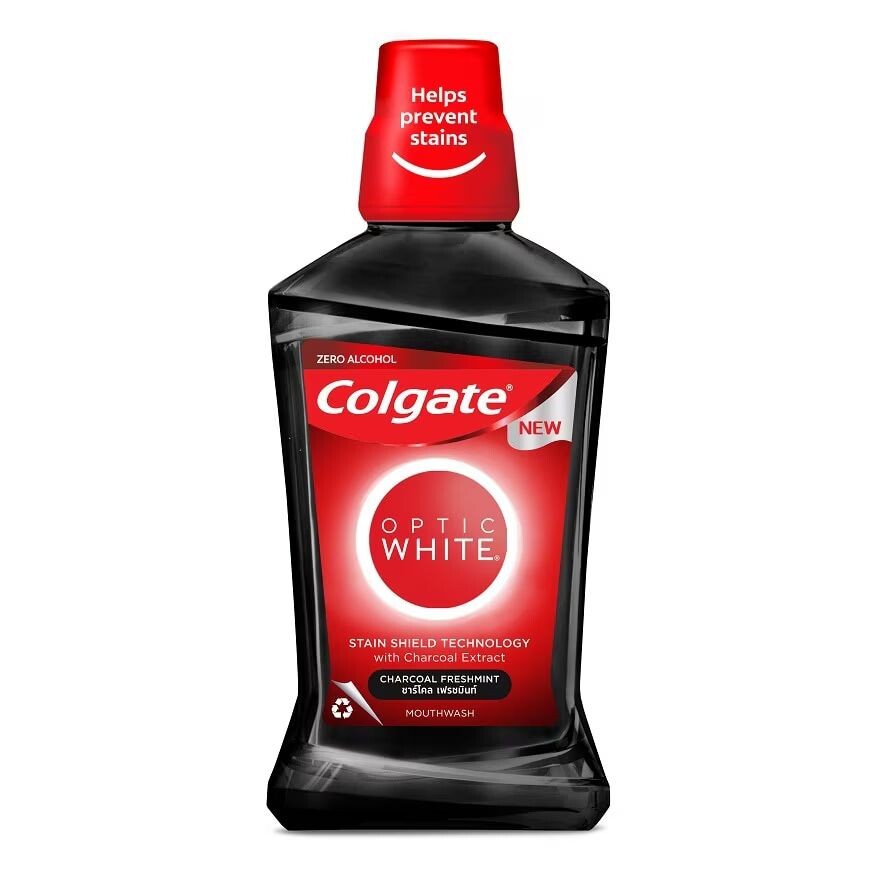 

Colgate Optic White Ополаскиватель для рта Уголь Свежая мята 500 мл, Black
