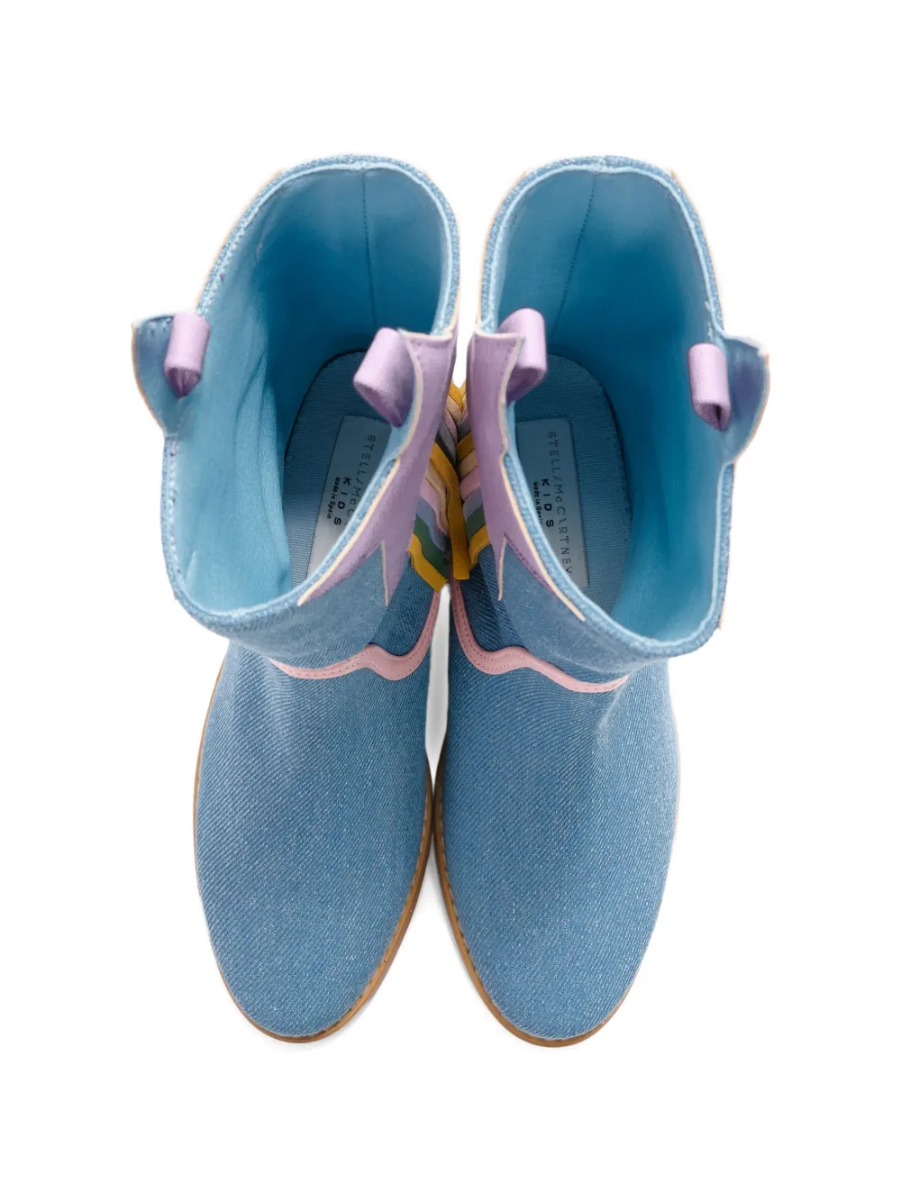 Сапоги с бахромой и звездным узором Stella Mccartney Kids, синий — фото 3