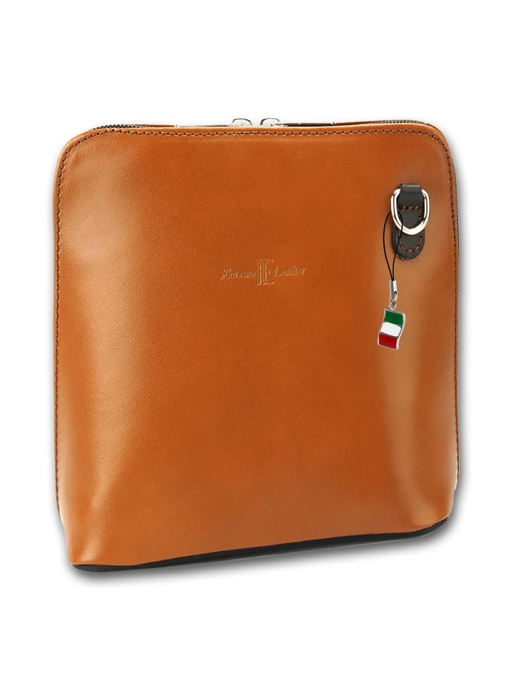 

Кожаная сумка через плечо, сумка Florence, коньячно-коричневого цвета, примерно 17 см Florence