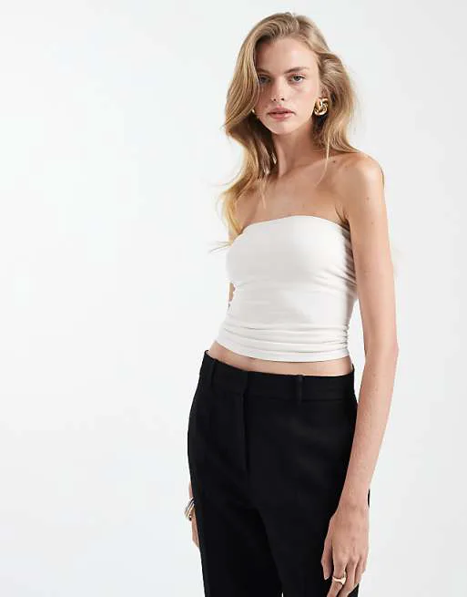 

Кремовый бюстгальтер без швов в рубчик ASOS DESIGN