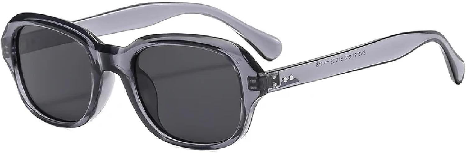 

Солнцезащитные очки с защитой от УФ-излучения UV400 для женщин и мужчин | Овальные прозрачные линзы цвета «океан» с заклепками | для занятий спортом на открытом воздухе DSVIGF, Grey Grey