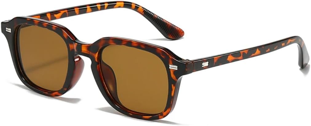 

Солнцезащитные очки конфетных цветов для женщин, ретро-очки с заклепками для мужчин, модные оранжевые солнцезащитные очки с защитой от УФ-излучения UV400 UUPTTPL, Leopard Tea