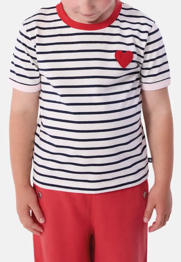 Футболка с принтом Petit Bateau, Marshmallow/Smoking