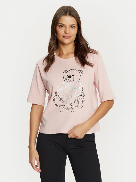 

Футболка стандартного кроя Guess, розовый