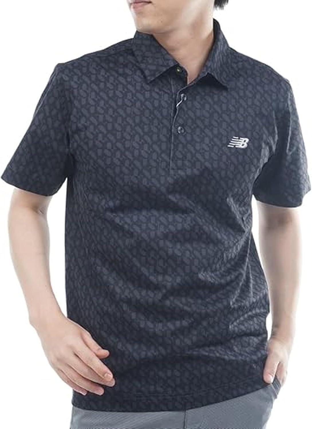 

Мужская поло-рубашка New Balance Golf 012-5268001 с коротким рукавом (впитывает пот, быстро сохнет, эластичная), черный