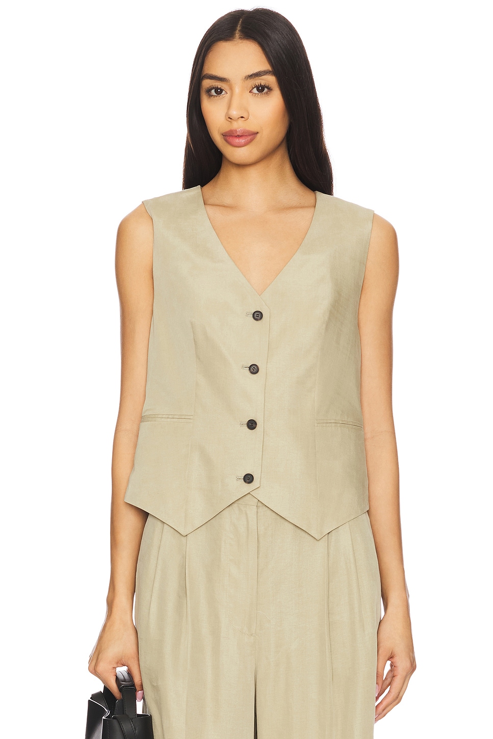 

Averie теневой жилет Allsaints, sage green