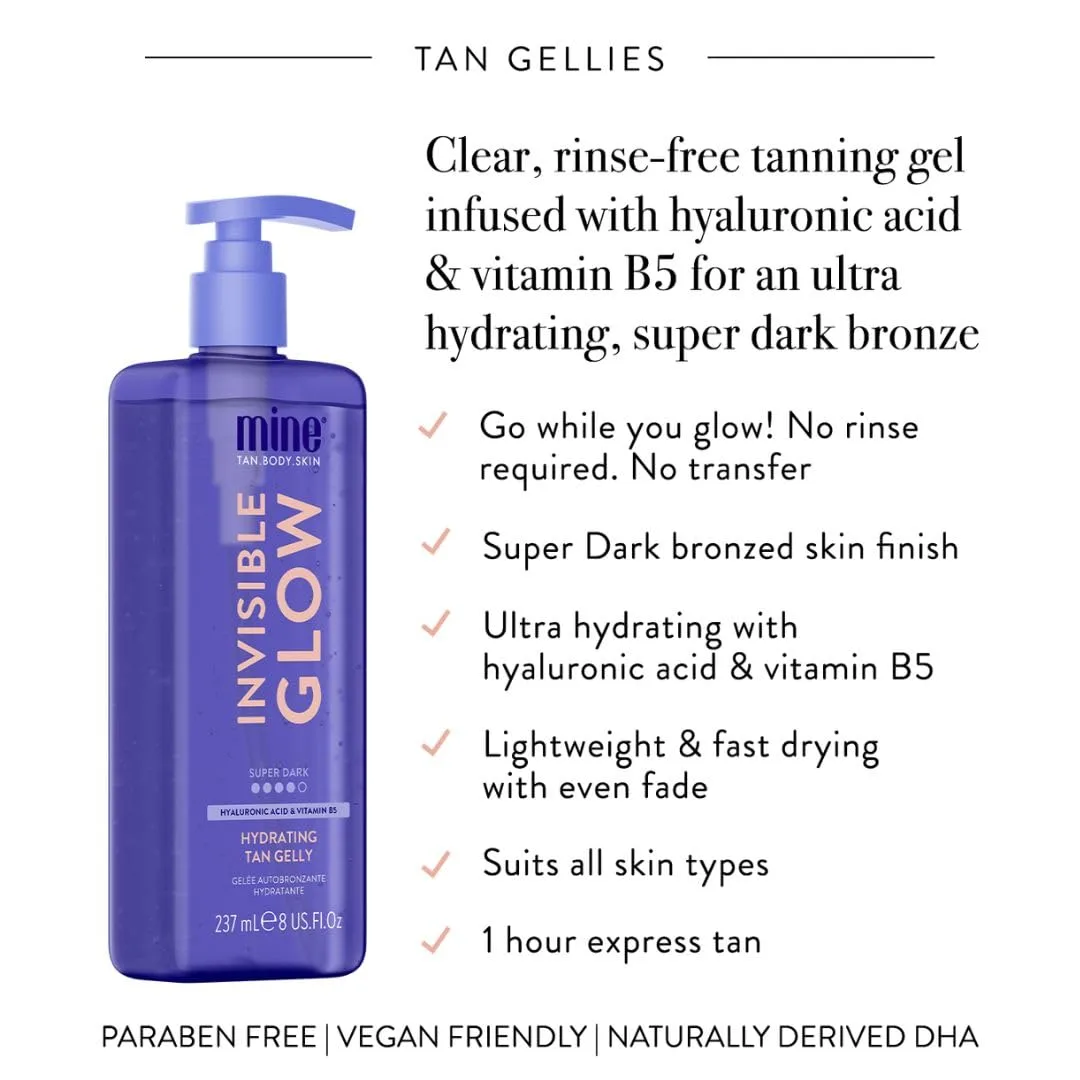 MineTan Clear Self Tanning Gel | Super Dark Invisible Tan Gel - бестрансферный автозагар, увлажняющий, быстро наносится, для темного бронзового оттенка, для лица и тела, 236 мл 237 мл (1 шт.) Minetan Body.Skin — фото 3