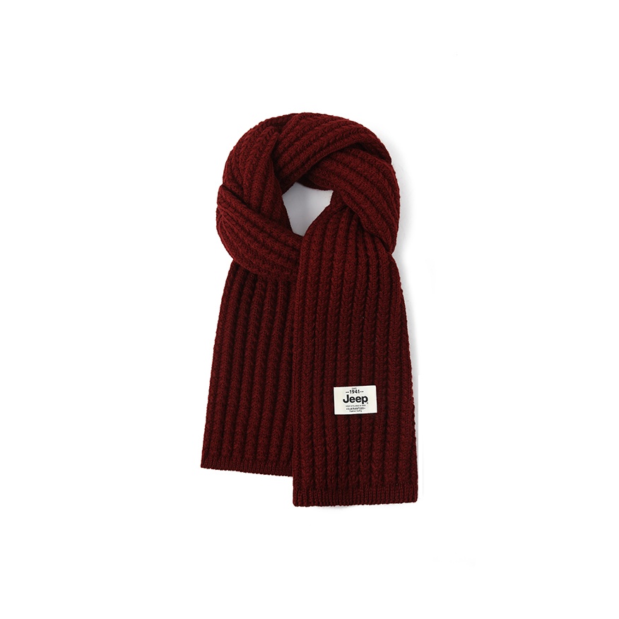 

Jeep Зимний утепленный вязаный шарф унисекс, Burgundy