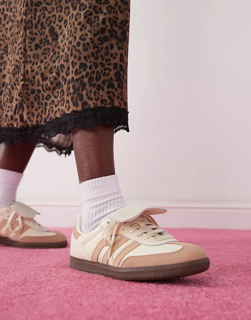 

Кроссовки Samba LT белого и бежевого цвета adidas Originals