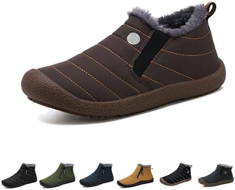 

Мужские водонепроницаемые утепленные ботинки Jeeeun с плюшевой подкладкой для улицы и снега (Модель A, желтые, 11)