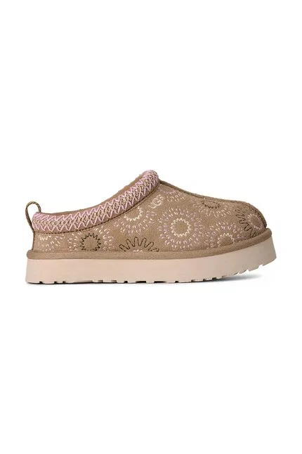 Тапочки детские из замши TAZZ SUN STITCH UGG, бежевый