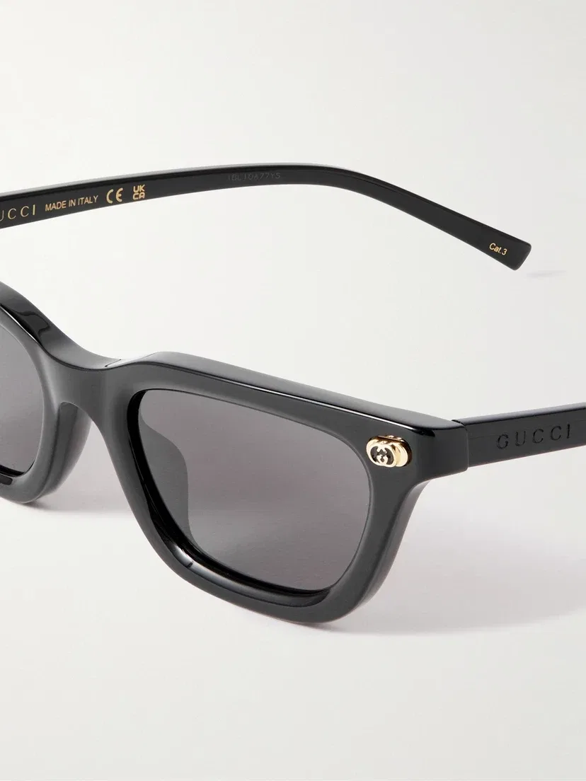 Солнцезащитные очки из ацетата в форме "кошачий глаз" Gucci Eyewear, черный — фото 4