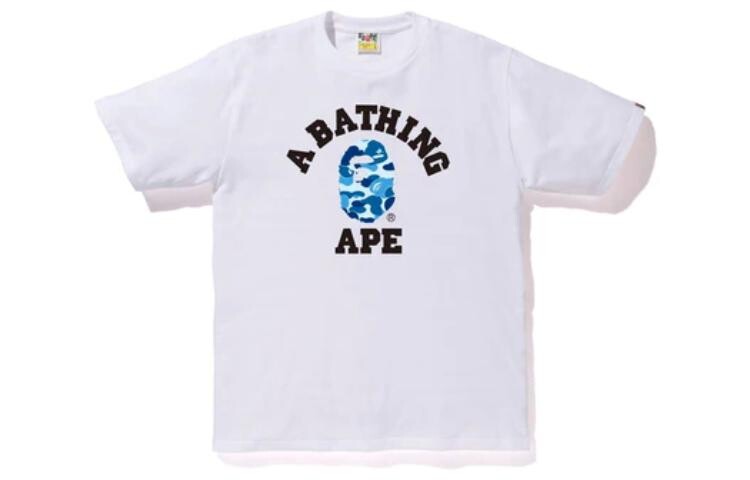 SS23 Мужская футболка ABC CAMO COLLEGE A Bathing Ape, белый/зеленый — фото 2
