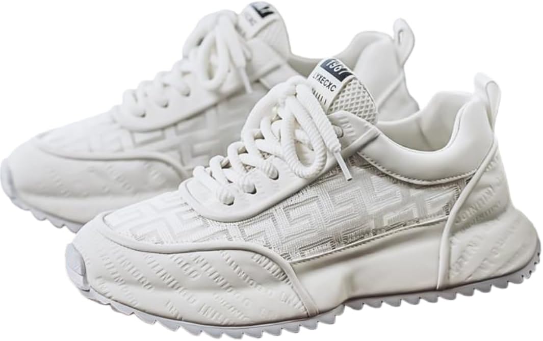 

Цветные удобные модные платформенные кроссовки Hhhchpm для прогулок, бега и кемпинга, на все сезоны, мужские с шнуровкой, белый