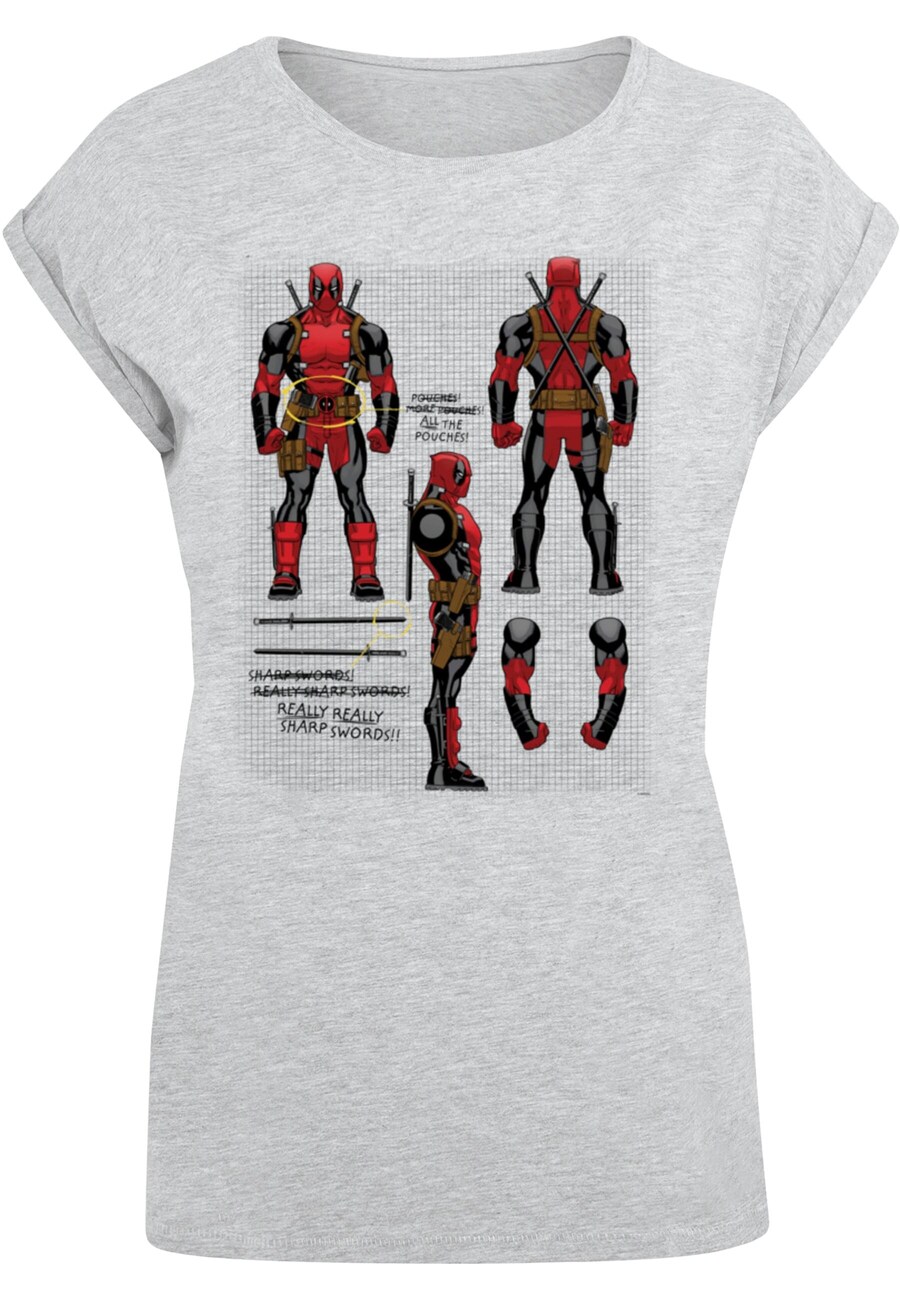 

Рубашка ABSOLUTE CULT Deadpool - Action Figure Plans, серый