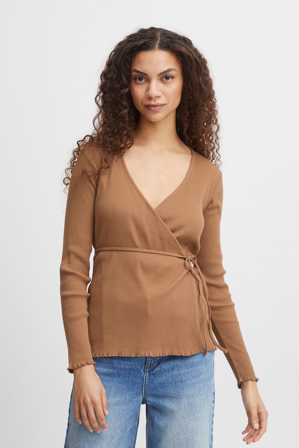 

Лонгслив b.young BYRAMSEY WRAP TSHIRT 20812838, коричневый