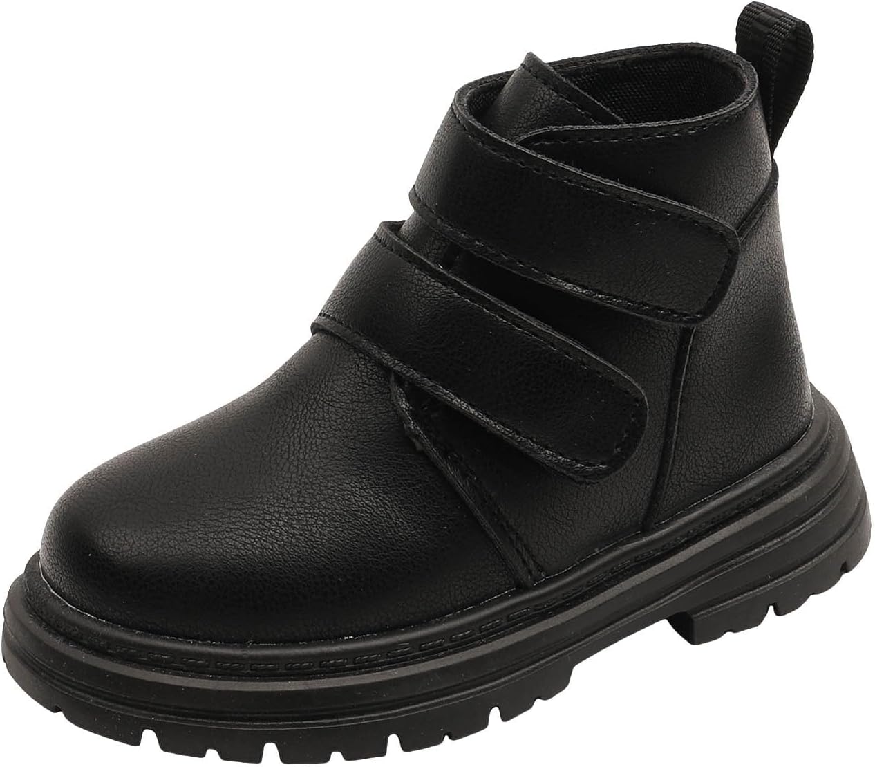 

Детские ботинки для девочек IWIHMIV, короткие кожаные с нескользящей подошвой, осенние, с толстой удобной подошвой для прогулок, Black