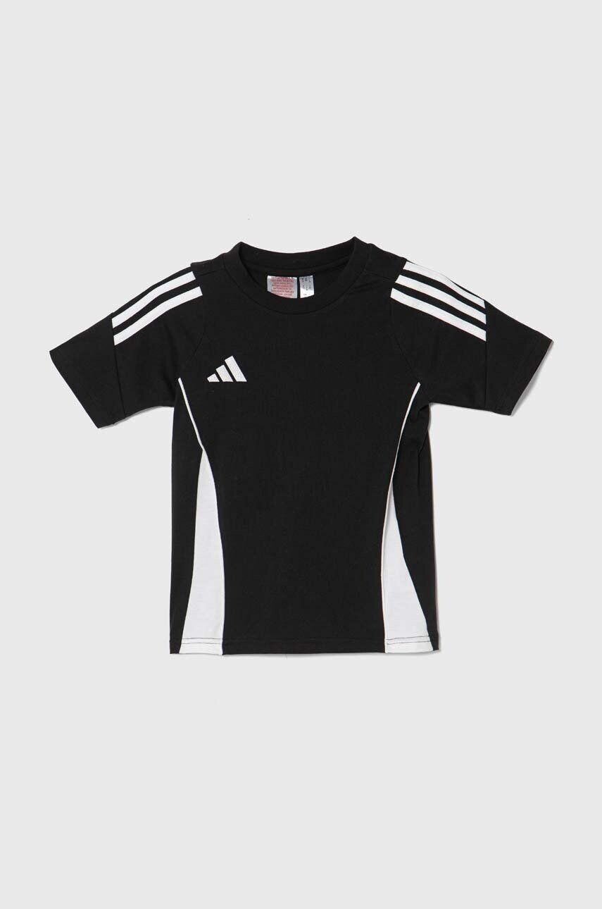 Детская хлопковая футболка adidas Performance TIRO24 SWTEEY, черный — фото 2