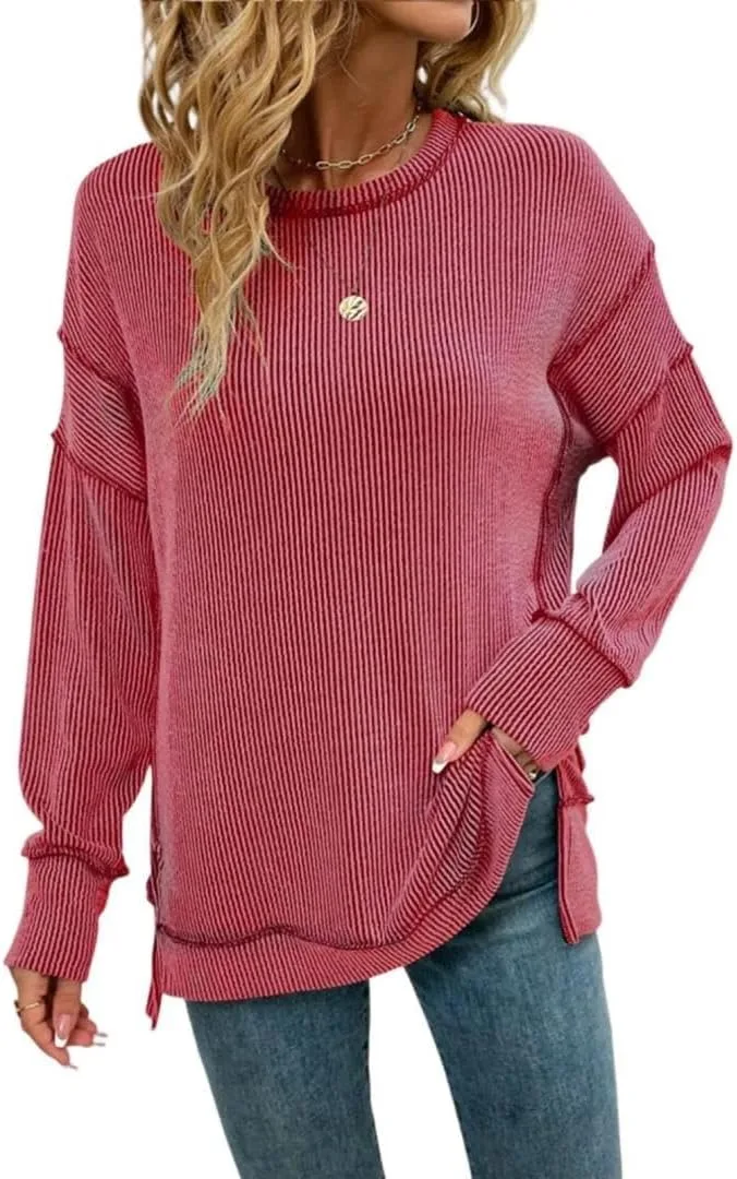 

FMCHICO женский полосатый свитшот с длинным рукавом