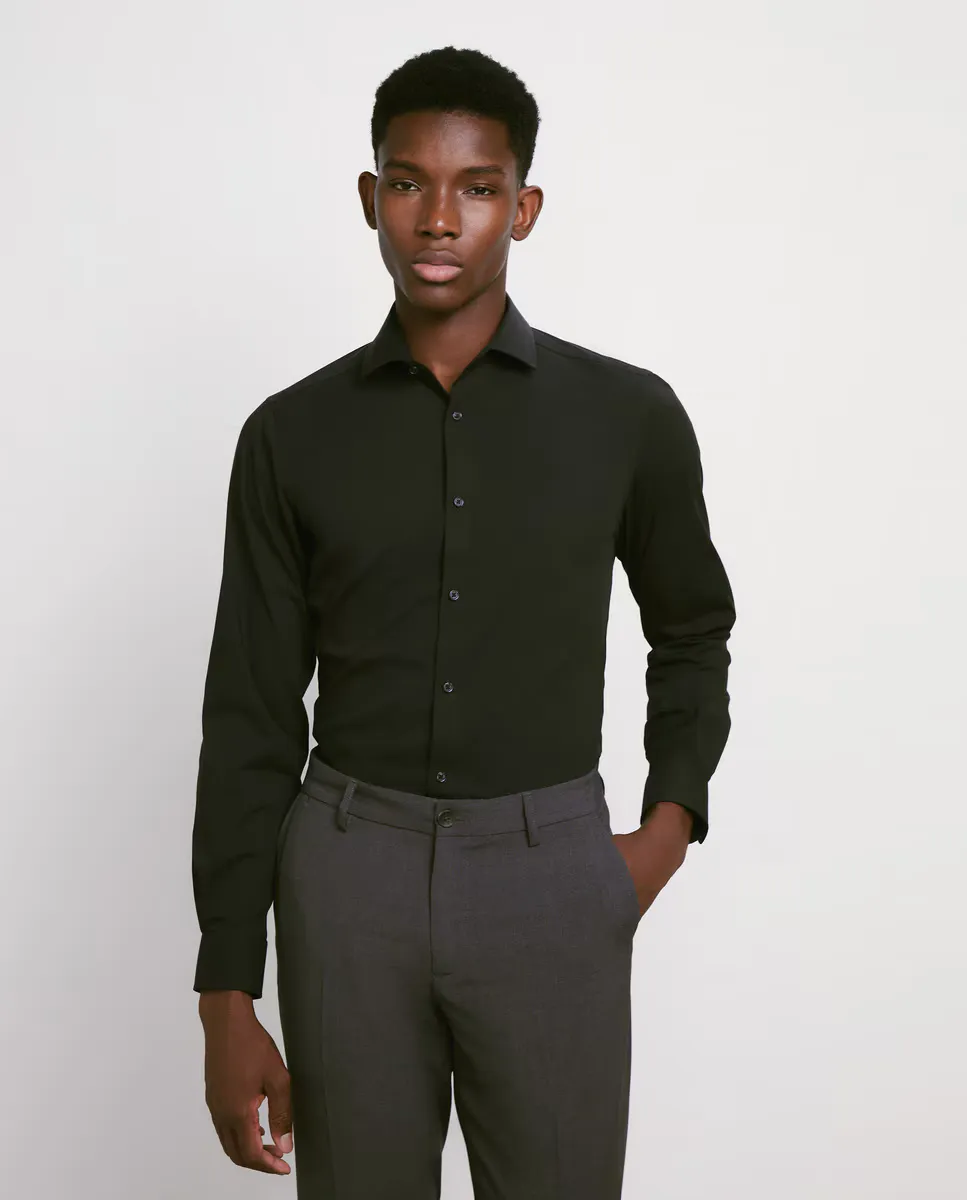 

Очень эластичная однотонная рубашка Easy Wear, черный