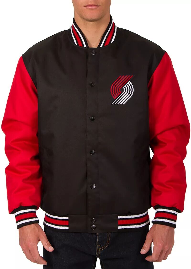 

Мужская черная твиловая куртка Jh Design Portland Trail Blazers