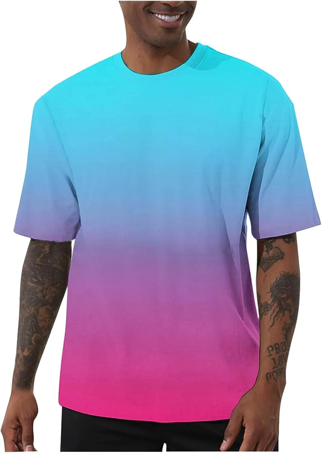 

Футболка Gradient Print для мужчин Casual Fashion