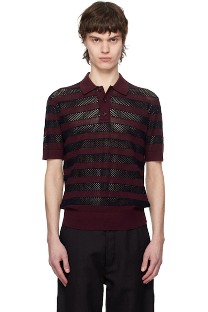

Поло в фиолетовую и тёмно-синюю полоску Dries Van Noten
