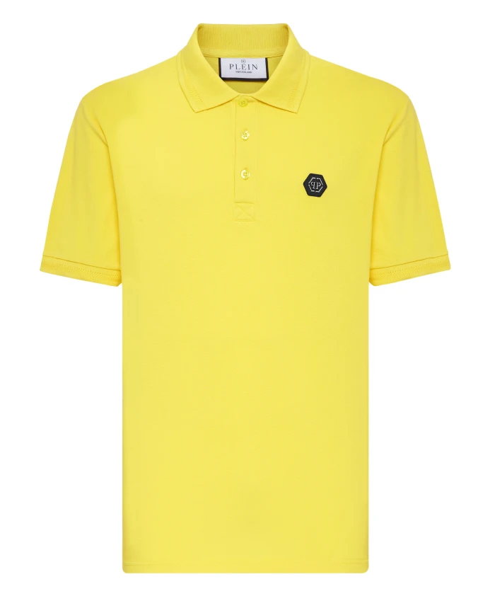 

Поло приталенного кроя с изображением черепа и костей. Philipp Plein, желтый