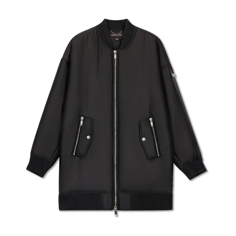 

MICHAEL KORS Сатиновый бомбер с лаковым покрытием, Black