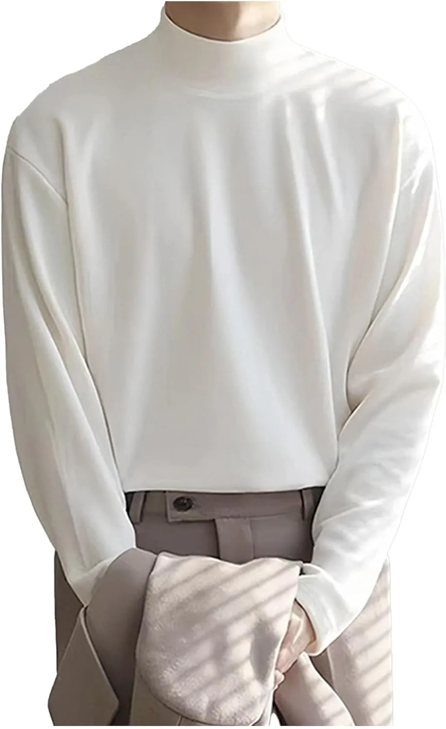 

Термокофта для мужчин с воротником-стойкой, длинным рукавом, Slim Fit, теплая