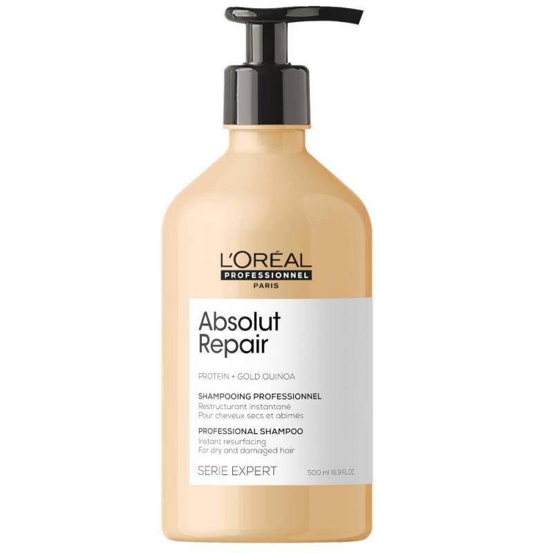 

Восстанавливающий шампунь для сухих и поврежденных волос absolut repair shampoo with protein and gold quinoa L′Oréal Professionnel Paris, 500 мл