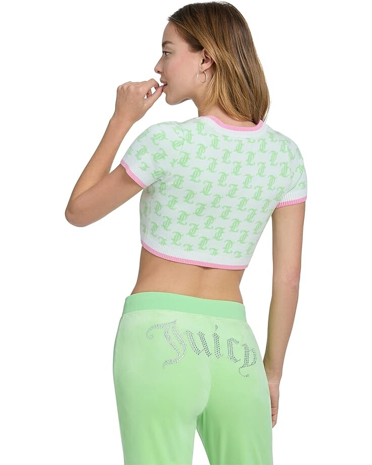 

Свитер Juicy Couture Cropped Sweater Tee, цвет Cream Soda/Sour Apple