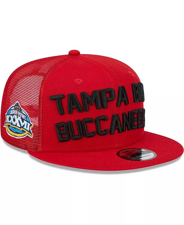 

Мужская красная бейсболка Tampa Bay Buccaneers Stacked Trucker 9FIFTY Snapback New Era