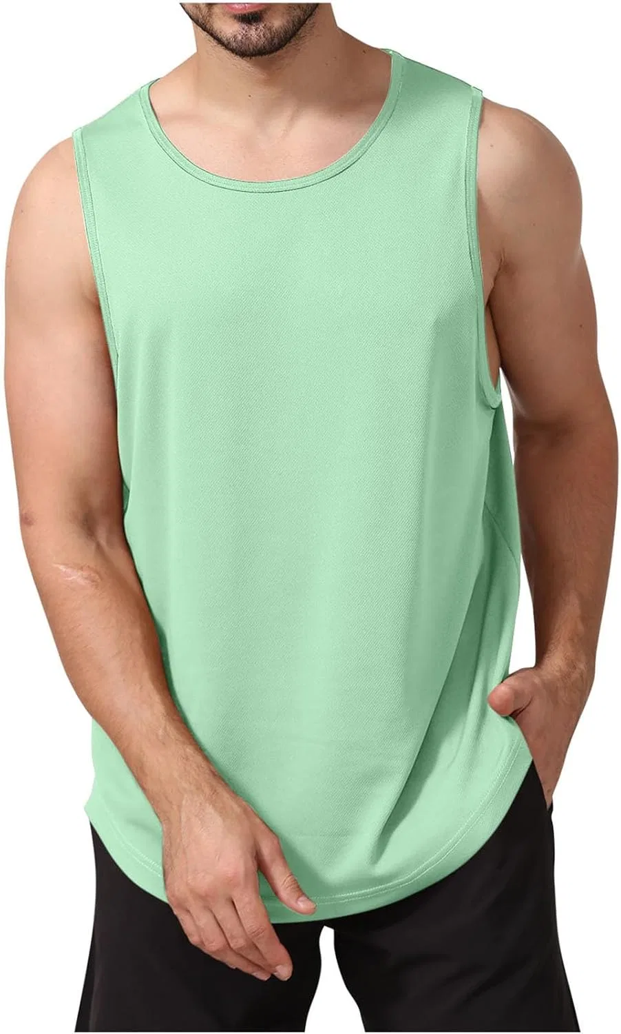 Мужская майка спортивная, Slim Fit, дышащая, легкая, Mint Green