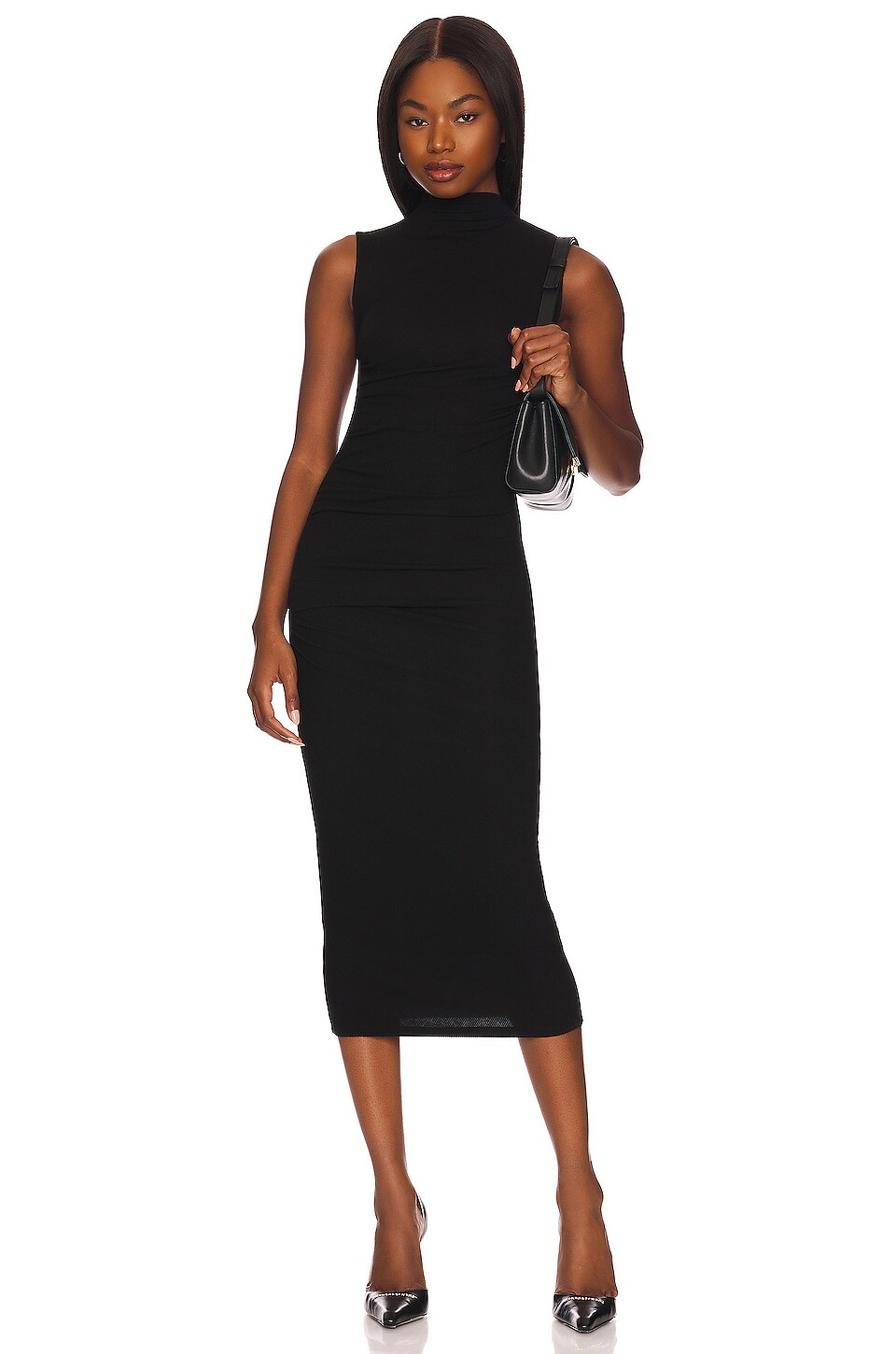 

Платье миди Enza Costa Silk Knit Sleeveless Twist, черный