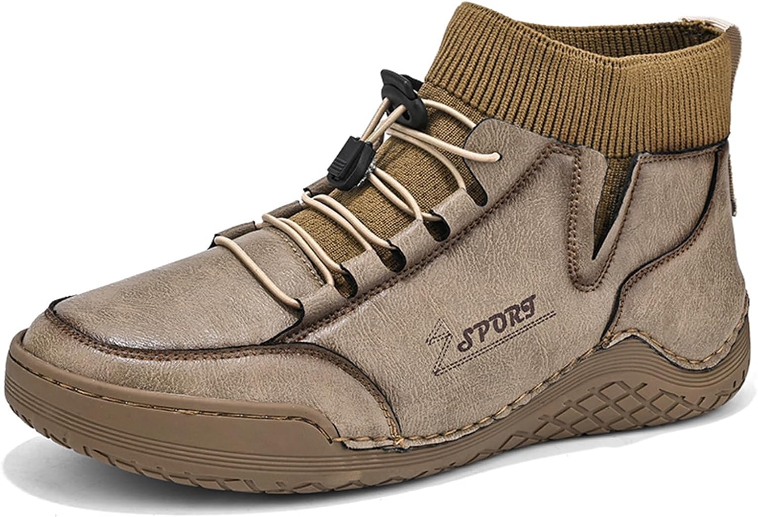 

Мужские повседневные кожаные ботинки Чакка с регулируемыми шнурками, легкие носочные ботинки на липучке, ручная работа, для прогулок и вождения, высокие кеды Tokouk, хаки