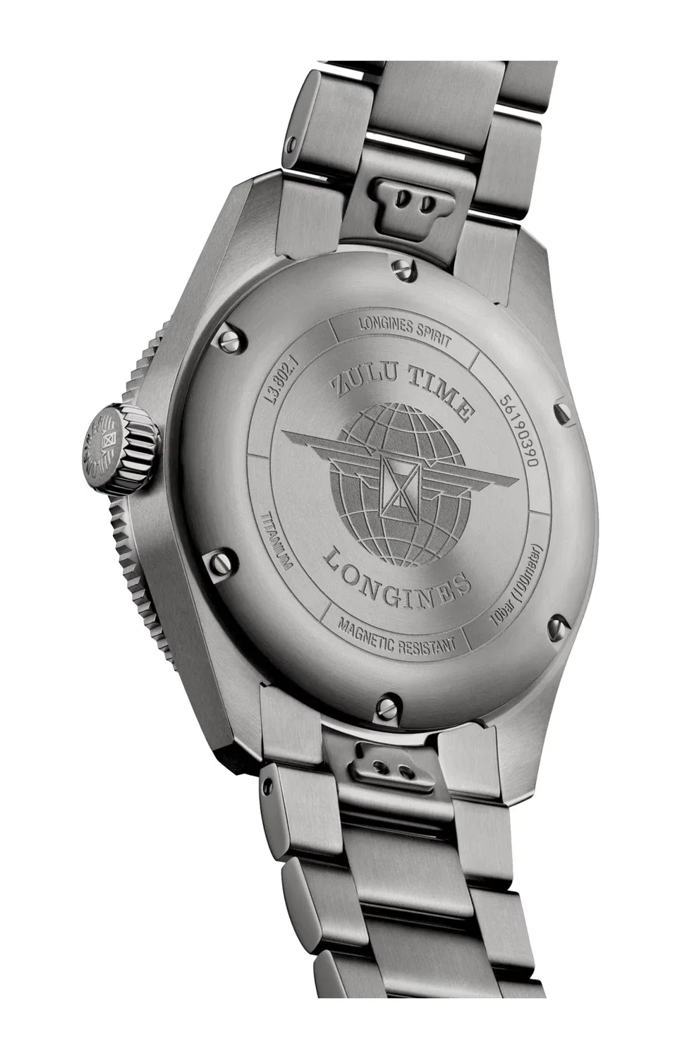 LONGINES SPIRIT ZULU TIME ТИТАН 39 ММ - L3.802.1.53.6, серебряный — фото 2