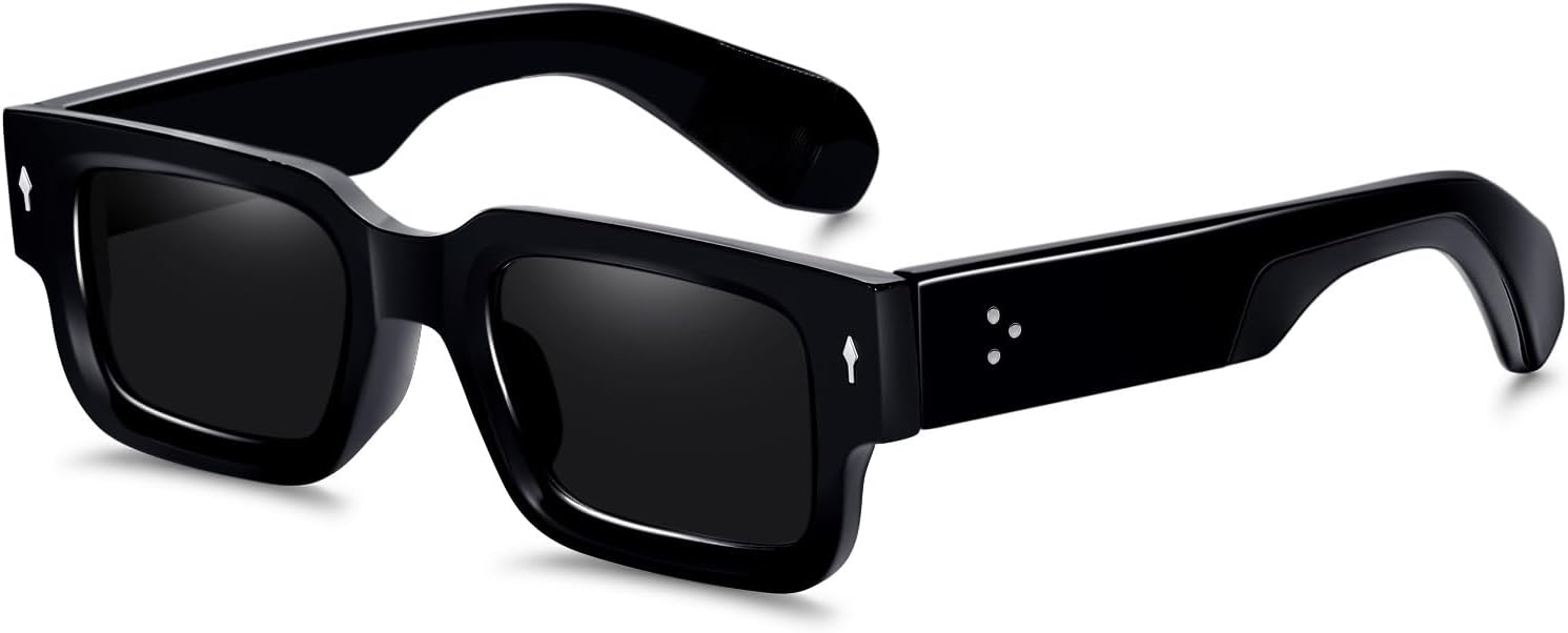 

Стильные солнцезащитные очки в квадратной оправе для женщин и мужчин. Модные массивные прямоугольные солнцезащитные очки черного цвета с защитой от УФ-излучения UV400 EunoiaLens, Black