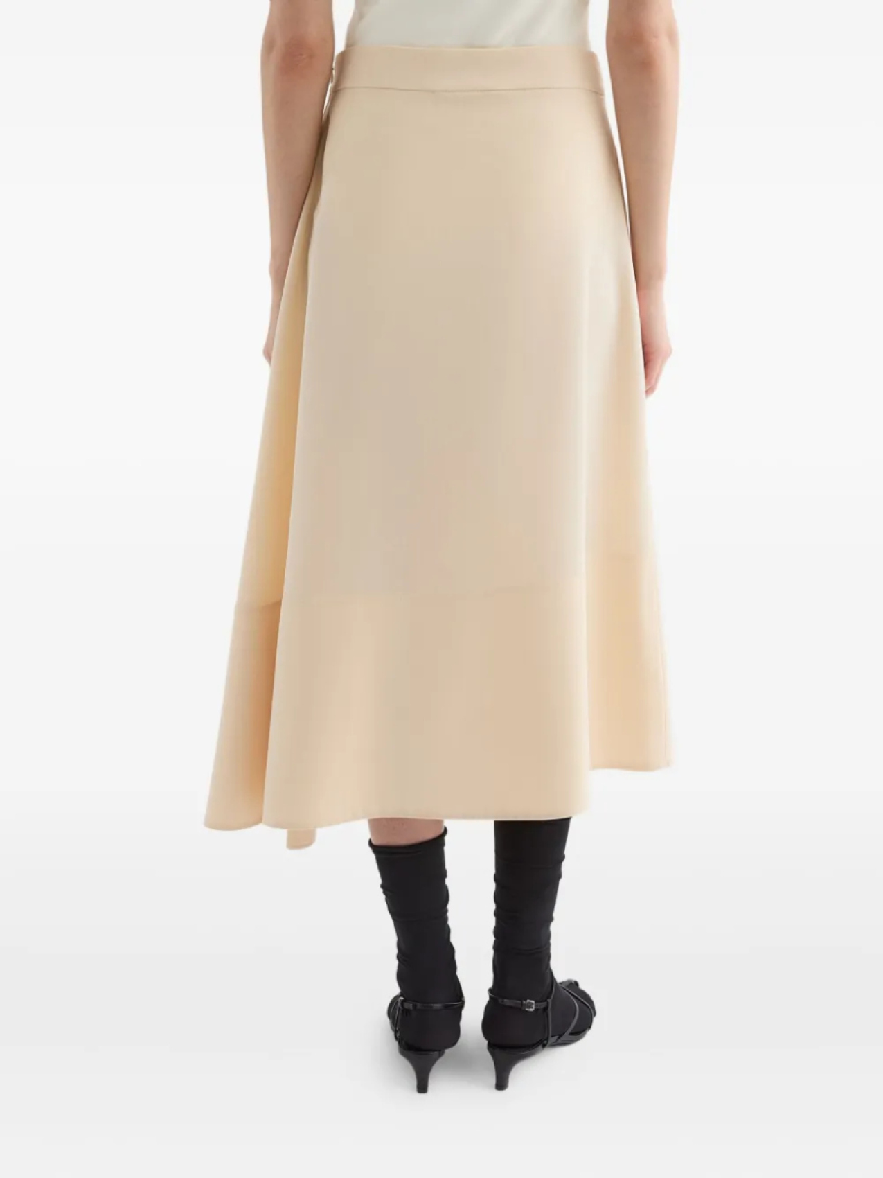 Jil Sander шерстяная юбка асимметричного кроя, нейтральный — фото 4