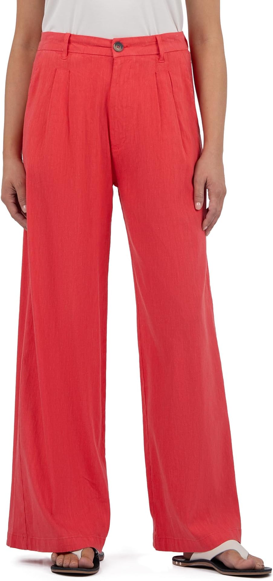 

Брюки KUT from the Kloth Ryan - High-Rise Wide Straight Leg Front Pleats, Watermelon